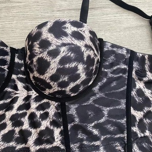 Chất Lượng Cao Có Thể Điều Chỉnh Ngắn Outwear <span class=keywords><strong>Leopard</strong></span> In Sexy Spaghetti Dây Đeo Thời Trang Giản Dị Đảng Mặc Bustier Corset Áo Ngực Hàng Đầu - Product Image 5