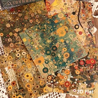 JAI IMAN 24 feuilles Autocollant de fond sans couture de grande taille inspiré des fleurs de Gustav Klimt, auto-adhésif