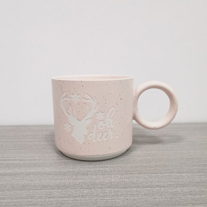 Stackable Macaron Ceramic Coffee <b>Cups</b> Solid Color With Handle <b>Set</b> For Presents - Product Image 3