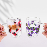 Tasses à café en verre à double paroi Tasses transparentes pour Cappuccino Thé Espresso Latte Verres à boissons chaudes Cadeaux d'anniversaire pour femmes Her