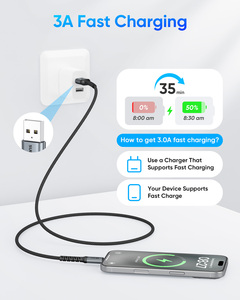 Câble USB C SUNGUY, câble de charge rapide 18W, câble de données USB pour téléphone portable, banque d'alimentation et utilisation en voiture - Product Image 2