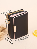Dompet Wanita Grosir Pabrik, Dompet Kartu Pendek Fashion Custom, Dompet Ramping Wanita dengan Resleting, Tas Kulit PU, Dompet Koin