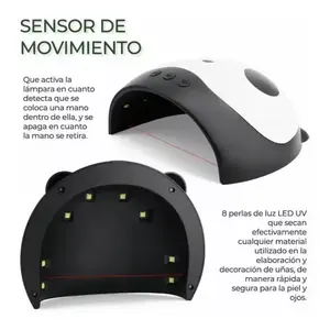 Lámpara Secadora de Uñas UV con Forma de Panda con 8 LED, Equipo Eléctrico de 18W para Manos y Uñas, Función de Temporizador, Plástico - Product Image 5