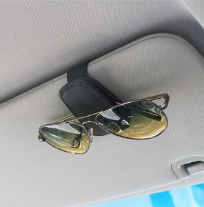 אישית עור אמיתי משקפיים קולב קליפ רכב מגנטי משקפיים מחזיק כרטיס כרטיס קליפ רכב גאדג 'טים Visor משקפי שמש קליפ - Product Image 5