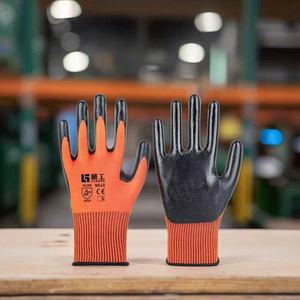 Gants de sécurité en latex enduit, gants de travail rouges en polyester pour les ouvriers du bâtiment, vente en gros directe d'usine, personnalisables - Product Image 1