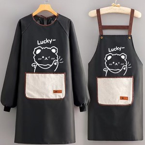 Waterproof Long Sleeve <b>Apron</b> With Pocket Cartoon Design For Cooking <b>Kitchen</b> Use - Product Image 1