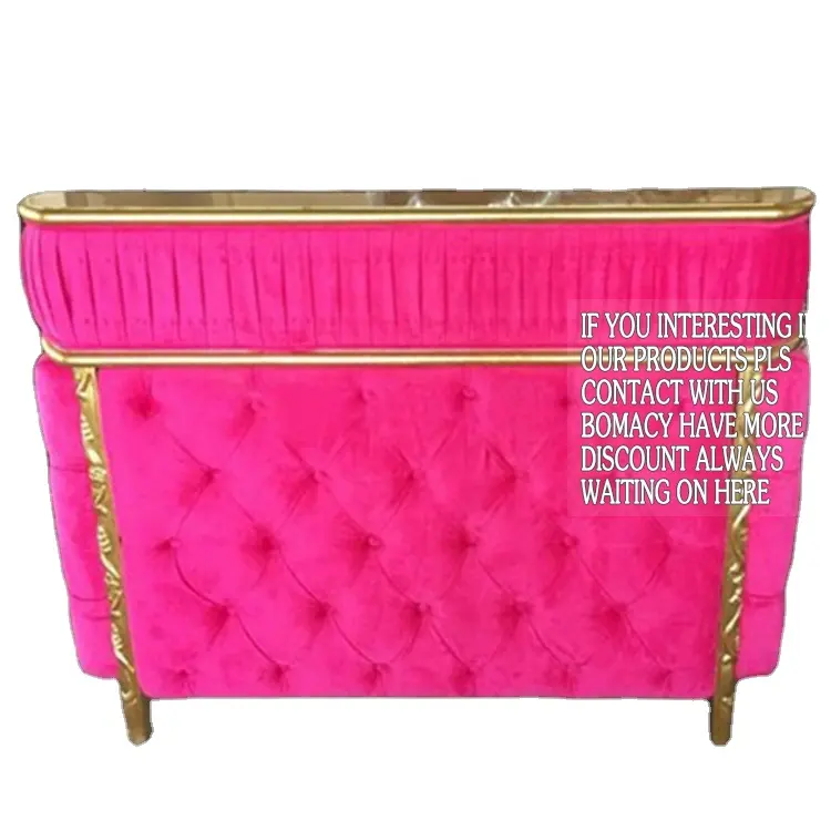 Bomacy özel lüks tasarım altın kullanılan güzellik salonu mobilyası resepsiyon masası satılık