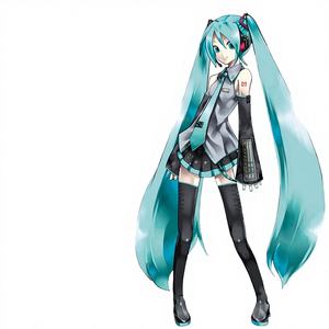 วิกผมใยสังเคราะห์ทนความร้อนสูง Ainizi รุ่นใหม่ล่าสุด ทรงตรงแบบโรสเน็ต  คลื่นเล็กน้อย สีฟ้า มิคุ คอสเพลย์  แบบหนีบสองชั้น  ความหนาแน่น 180% ขนาดเล็ก - Product Image 4