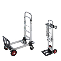 Nouveauté Chariot à main utilitaire pliable de 100 kg avec roues pneumatiques de 17 cm de diamètre