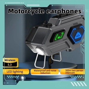 Nuevos auriculares inalámbricos a prueba de agua con cancelación de ruido manos libres Rider Motor auriculares pantalla LED motocicleta intercomunicador casco auriculares - Product Image 2