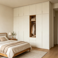 Armoire autoportante moderne et minimaliste, écologique, avec bureau intégré et étagères multifonctionnelles, gain de place, en bois, pour hôtel