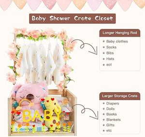 Armario <span class=keywords><strong>de</strong></span> caja <span class=keywords><strong>de</strong></span> madera para Baby Shower-Cesta <span class=keywords><strong>de</strong></span> bebé neutral <span class=keywords><strong>de</strong></span> género Regalos <span class=keywords><strong>de</strong></span> bienvenida Bebé <span class=keywords><strong>Embarazo</strong></span> Regalos para nuevos padres - Product Image 2