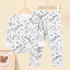 Pijamas Infantis Estilo Coreano para Colorir e Pintar à Mão, Conjunto para Meninas de 3 a 8 Anos para Uso Doméstico - Product Image 3