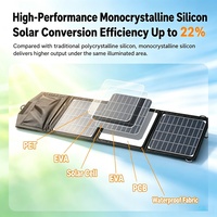 Panneau solaire monocristallin portable et pliable 18W avec surface étanche pour le camping, les camping-cars, les voyages et l'alimentation hors réseau - Vente en gros