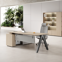 Bureau d'ordinateur moderne, bureau de direction avec armoire latérale, bureau d'ordinateur pour mobilier de bureau