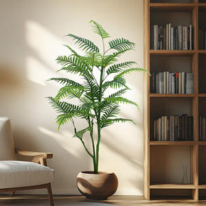 Paisaje Verde Decoración de Oficina Plantas Artificiales Decoración Maceta Artificial Fishail Palma <span class=keywords><strong>Bonsai</strong></span> - Product Image 1