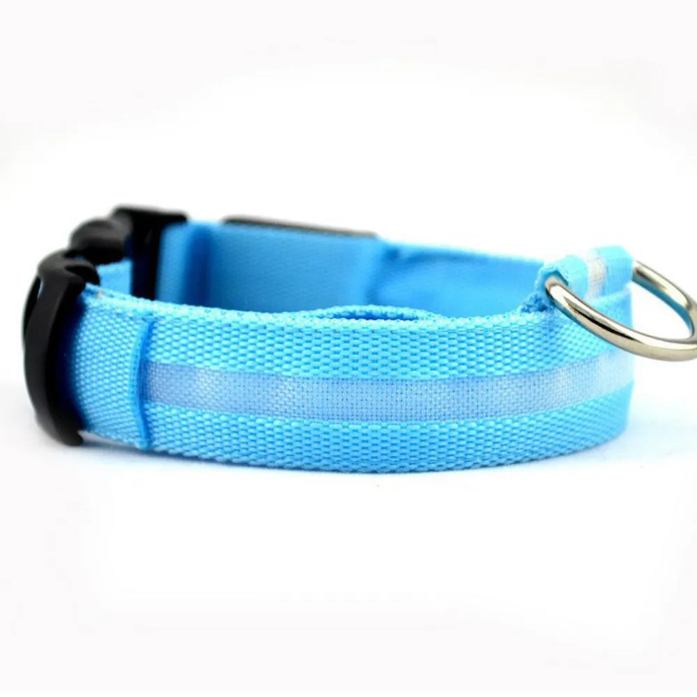 Hot Sales Nylon Led-Lampjes Hondenhalsband Verstelbare Training Knipperende Reflecterende Halsbanden Voor Huisdieren