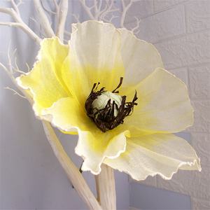 Vente en gros, support artificiel avec Base, grandes fleurs <span class=keywords><strong>de</strong></span> pavot en <span class=keywords><strong>lin</strong></span> pour les événements <span class=keywords><strong>de</strong></span> mariage, décoration <span class=keywords><strong>de</strong></span> fête d'art - Product Image 6