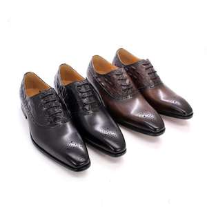 Nuevos Zapatos Oxford de Hombre con Cordones y Punta en Pico, de Cuero, Elegantes para Bodas, Hechos a Medida, Disponibles al por Mayor - Product Image 2