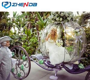 Carruaje de Calabaza Metálico Personalizado, Carruaje de Caballos Eléctrico <span class=keywords><strong>Rosa</strong></span> para Maratón, Carruaje de Caballos de Cenicienta para Bodas en Venta - Product Image 5