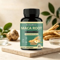 Capsules de racine de maca personnalisées, 60 unités, avec Ashwagandha et Ginseng, complément naturel pour le bien-être, service de marque privée