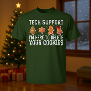 Camiseta de apoyo técnico navideño: Estoy aquí para borrar tus cookies - Diseño navideño - Product Image 3