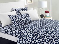 Ensemble de draps en microfibre brossée super douce à motif rayé et poches profondes