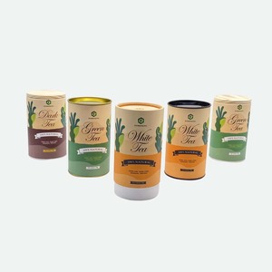 Paper Tea Box Top Quality Biodegradable Food Grade Packaging Cardboard Paper Tube Round Tea Box With Window For Nuts Kernels Packing