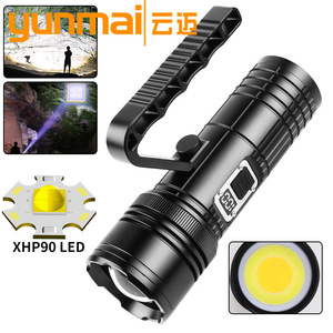 XHP90 COB Flashlight 6000mAh Rechargeable Digital Display High <b>Power</b> LED <b>Torch</b> With Tail Floodlight Design - Product Image 5