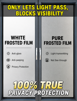 Películas Opacas para Privacidad en el Baño, Vinilos Decorativos para Ventanas de PVC Blanco Mate Esmerilado, Adhesivos Estáticos para Decoración de Puertas de Vidrio en el Hogar y la Oficina