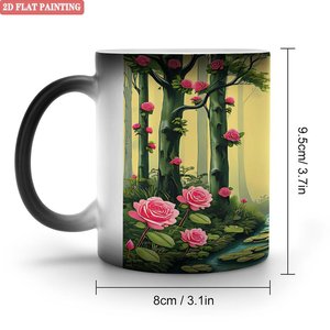 Novelty Gift Shop Mug 11oz Frosted Black <b>Ceramic</b> Heat Activated <b>Cup</b> - Product Image 1