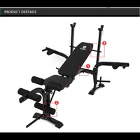 Banc de musculation avec pressage, appareil multifonction et réglable, équipement de Fitness, exercices d'intérieur