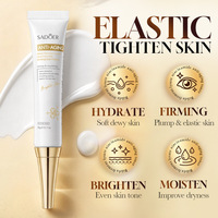 Crème Contour des Yeux au Collagène et Ferment de Bifida SADOER Entièrement Étiquetée en Anglais 20g, Niacinamide Raffermissante, Réduit les Pattes d'Oie pour Hommes