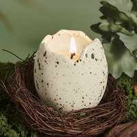 Bougie d'aromathérapie personnalisée avec date de naissance, bougie en céramique en forme d'œuf