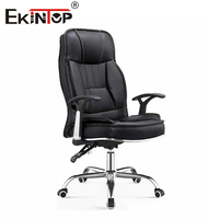 Fauteuil de Bureau Ergonomique Ekintop de Luxe, Direct Usine, Direction Basculant avec Repose-tête en Cuir