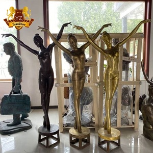 Statue de femme nue en bronze coulé pour décoration extérieure, taille réelle, femme nue assise sur une roche, statue en bronze - Product Image 5