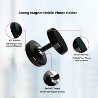 Support de téléphone portable universel en alliage à double axe et double rotule, fixation magnétique double face pour tableau de bord de voiture