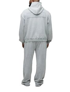 Conjunto Deportivo Personalizado para Hombre en Gris, 100% Algodón, Grueso, Estilo Holgado, Pantalones Deportivos y Sudadera con Capucha, Conjunto de Invierno para Hombre - Product Image 2