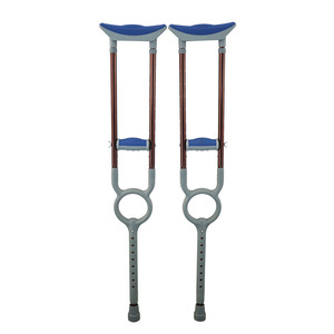 Béquilles sous-aisselles en alliage d'aluminium avec poignée épaissie et réglage télescopique de la hauteur pour le soutien de la mobilité - Product Image 1