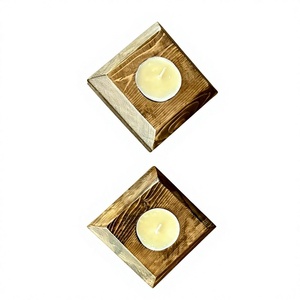 Wooden Rectangle Handmade Eco-Friendly Durable <b>Tea</b> Light Holder with Gold Frame Terrarium for Christmas Home Decoration - Product Image 6