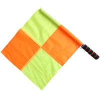 2 drapeaux d'arbitre de football (paire) pour les matchs de football mondial, drapeaux de juge de touche en polyester et coton, drapeau de signalisation pour arbitre