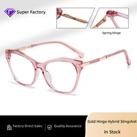 Monturas de Gafas de Moda Cat-eye TR90 Exclusivas, Listas para Enviar, Monturas Premium con Bloqueo de Luz Azul