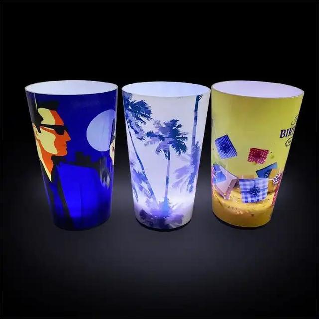 Led Glowing Drink Cups Plastic Luminous LED Flash Light up Drinking Glasses for Bar Nightclub Party Supplies