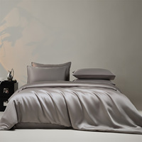 Parure de lit de luxe pour hôtel, 300TC, 100% coton satiné tissé, PVC, taille Queen, couleur unie, housse de couette 90x90 pouces, drap plat 60x80 pouces