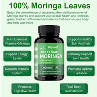 Kapsul Bubuk Daun Moringa Herbal Alami untuk Kesehatan Usus dan Energi, Mendukung Kesehatan Imunitas