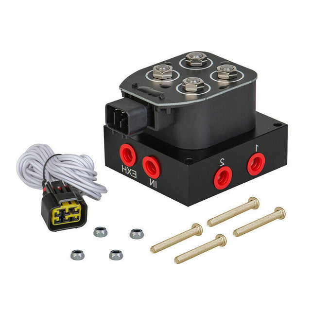 1/2NPT 12V Solenoid Valve Air Ride Suspension Manifold Valve Block Car and Truck 0-300psi Universal