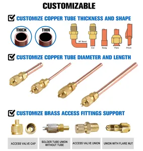 Hailiang High Quality HVAC 1/4" Refrigeration Brass Access Valve Charging Valve