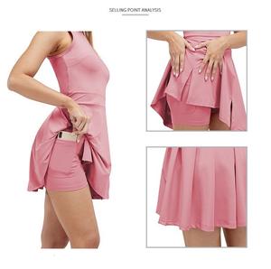 一体式瑜伽网球裙带加厚速干夏季运动服高尔夫运动裙短裤防滑健身两件套 - Product Image 6