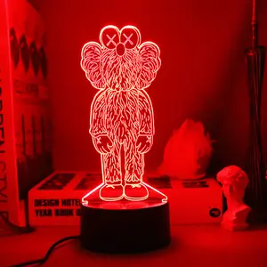 Dekoratif 3D Led lamba 5V Usb RGB Led ışıkları Mars Kaws