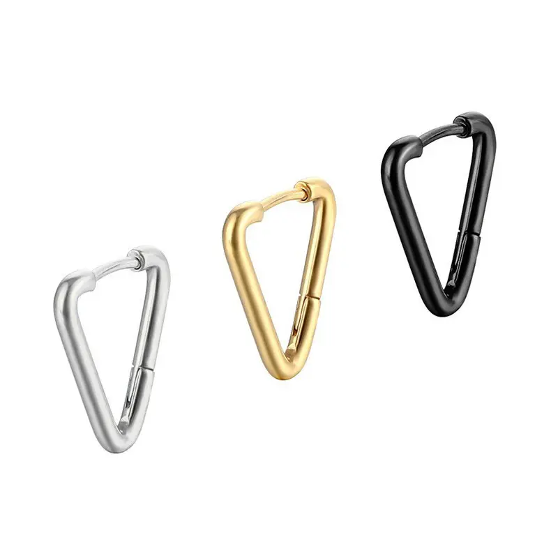 Eenvoudige Stijl Gouden Driehoek Vorm Oorbel Geometrische Studs Gouden Oorbellen Ornamenten Voor Unisex